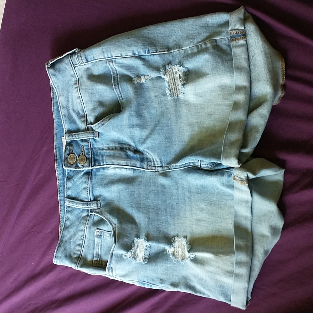 Cuffed Midi Jean Shorts